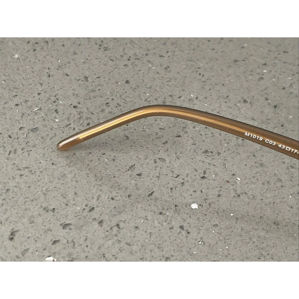 Menizzi Eyeglasses Frames ONLY M1019 C0 43-17-130 Brown Bronze half rim rectangl